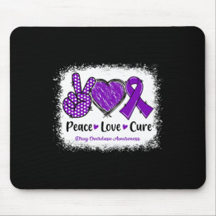 Tapis De Souris Peace Love Cure Toxicomanie Sensibilisation Rib po