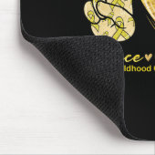 Tapis De Souris Peace Love Cure Yellow Ribbon Cancer de l'enfance  (Coin)