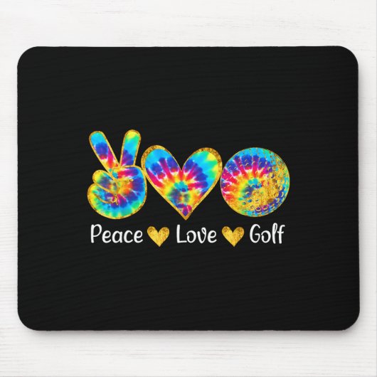 Tapis De Souris Peace Love Golf Funny Tie Dye Golf Lovers (Devant)
