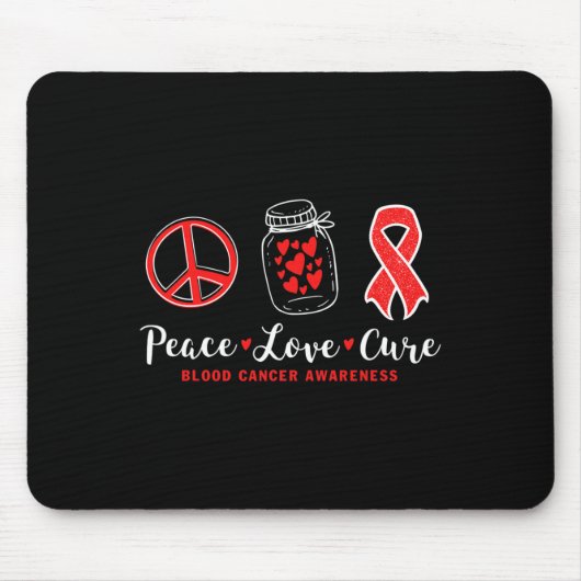 Tapis De Souris peace love guérison cancer du sang conscience avec (Devant)