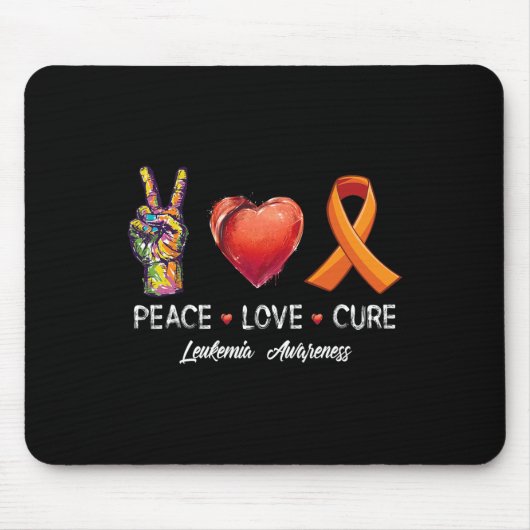 Tapis De Souris Peace Love guérison leucémie sensibilisation homme (Devant)
