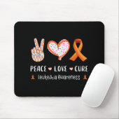 Tapis De Souris Peace Love guérison leucémie sensibilisation homme (Avec souris)