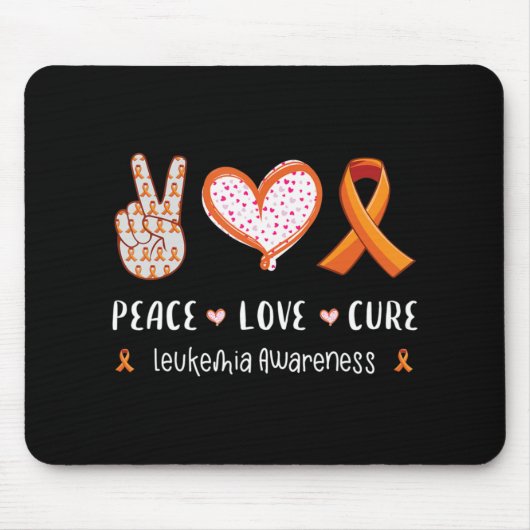 Tapis De Souris Peace Love guérison leucémie sensibilisation homme (Devant)