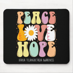 Tapis De Souris Peace Love Hope Ataxia Telangiectasia Awareness Gi