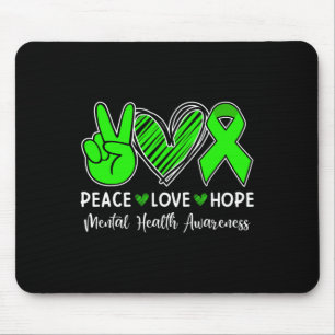 Tapis De Souris Peace Love Hope - Mois de sensibilisation à la san