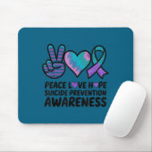 Tapis De Souris Peace Love Hope Suicide Prevention Tie Dye Awarene (Avec souris)