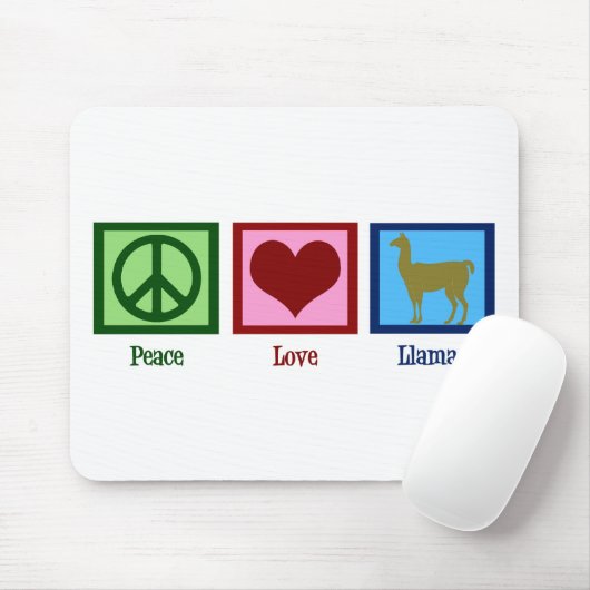 Tapis De Souris Peace Love Llamas (Avec souris)