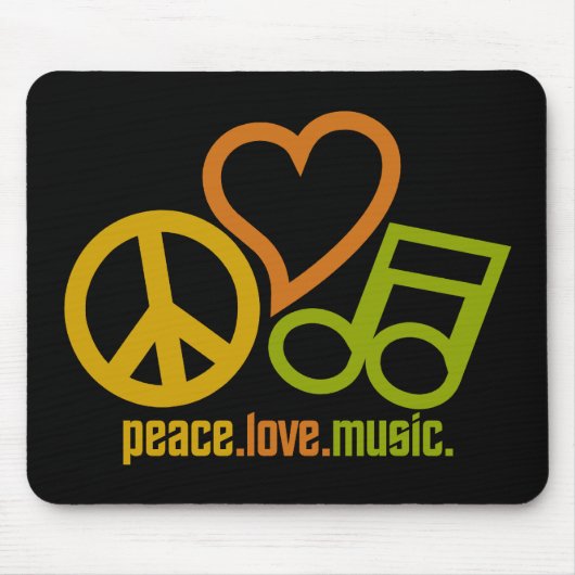 Tapis De Souris Peace Love Musique mousepad (Devant)