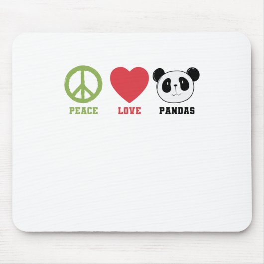 Tapis De Souris Peace Love Pandas (Devant)