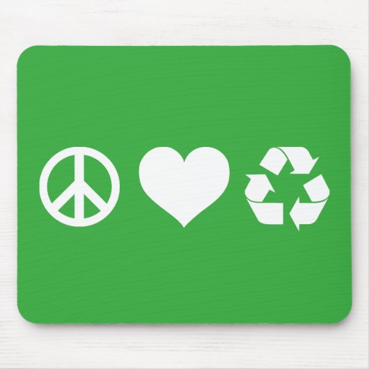 Tapis De Souris Peace Love Recycle (Devant)