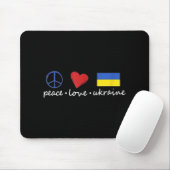 Tapis De Souris Peace Love Stand With Ukraine Support Stop War (Avec souris)
