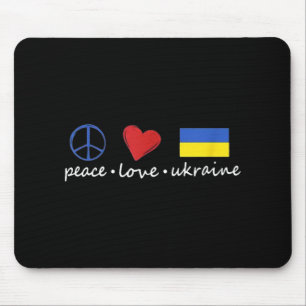 Tapis De Souris Peace Love Stand With Ukraine Support Stop War