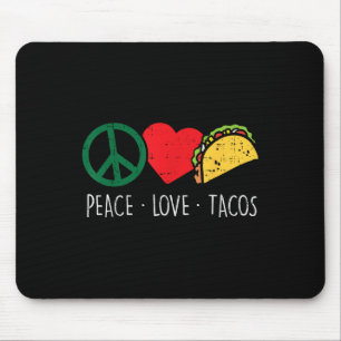 Tapis De Souris Peace Love Tacos Cinco De Mayo Fiesta Mexican Hipp