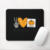 Tapis De Souris Peace Love Visuals Sped Teacher Pumpkin Skeleton H (Avec souris)