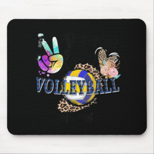 Tapis De Souris Peace Love Volleyball Maman Vie Maman Grand-mère L