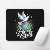 Tapis De Souris Peace On Earth Dove And Globe Faith Christmas (Avec souris)
