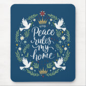 Tapis De Souris Peace Rules My Home (Devant)