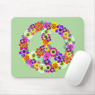 Tapis De Souris Peace Sign Floral