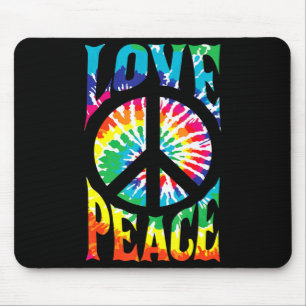 Tapis De Souris Peace Sign Love 60S Les années 70 Tie Dye Hippie C