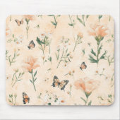 Tapis De Souris Peach Butterflies Floral (Devant)