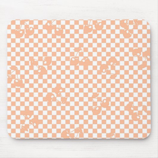 Tapis De Souris Peach Fuzz Cherry En vichy Motif (Devant)