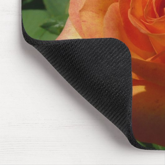 Tapis De Souris Peach Rose Orange Floral Photographie (Coin)