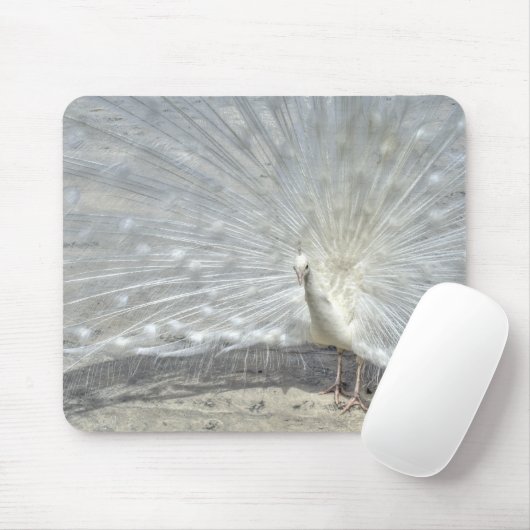 Tapis De Souris Peacock blanc (Avec souris)