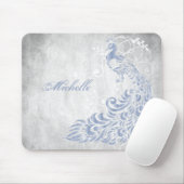 Tapis De Souris Peacock bleu clair Mousepad personnalisé (Avec souris)