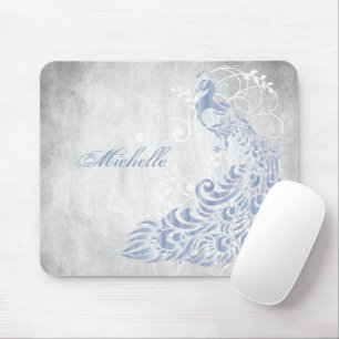 Tapis De Souris Peacock bleu clair Mousepad personnalisé
