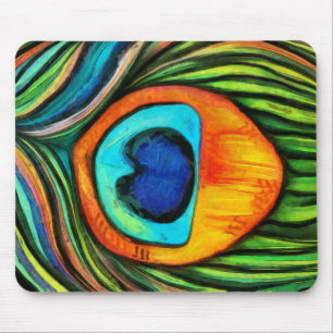Tapis De Souris Peacock Colorful Peacock Firebird Peather Peather