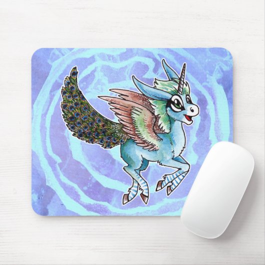 Tapis De Souris Peacock Unicorn (Avec souris)
