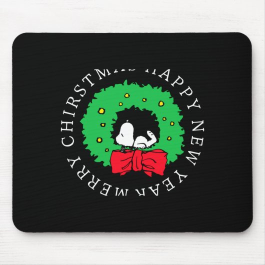 Tapis De Souris Peanuts Christmas Wreath  (Devant)