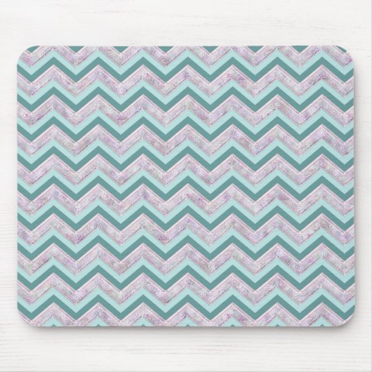 Tapis De Souris Pearl Floral Turquoise ZigZag Motif (Devant)