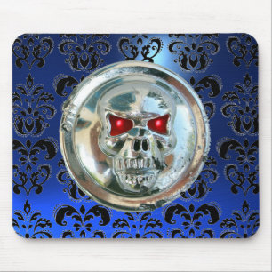 Tapis De Souris PEAU DE CHROME, Damas, Sapphire Bleu