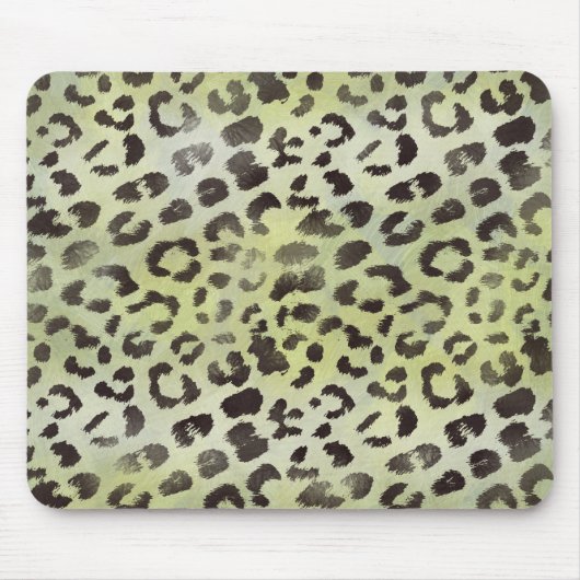 Tapis De Souris Peau de léopard en vert citron vert (Devant)