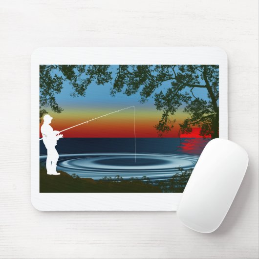 Tapis De Souris Pêche (Avec souris)