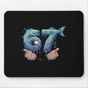 Tapis De Souris Pêche 67 Six Sept Mème drôle de Gen Alpha Drip