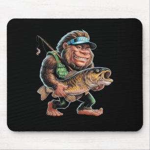 Tapis De Souris Pêche à la carpe Bigfoot Sasquatch Pêche aux homme