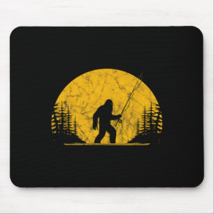 Tapis De Souris Pêche à la mouche Sasquatch Vintage Truite Pêcheur