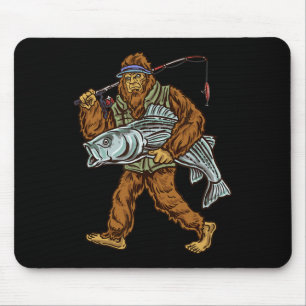 Tapis De Souris Pêche à la perche Bigfoot rayée B Pêcheurs