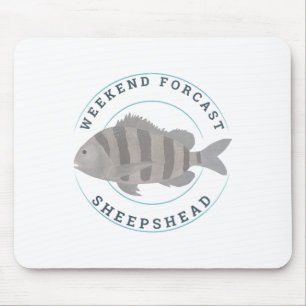 Tapis De Souris Pêche à la tête de mouton Pêcheur drôle de poisson