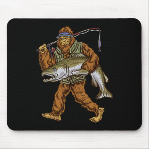 Tapis De Souris Pêche au saumon royal chasse de la truite Bigfoot
