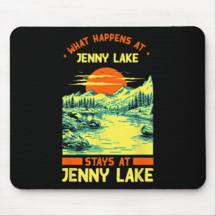 Tapis De Souris Pêche Bateau Camping Lac Vacation Jenny Lake
