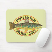 Tapis De Souris Pêche Brown à la truite (Avec souris)