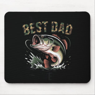Tapis De Souris Pêche Camo Papa Drôle Pêche à la Bass Hommes