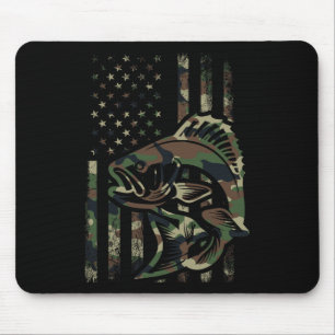 Tapis De Souris Pêche camouflage hommes garçons drapeau américain