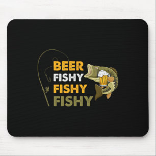 Tapis De Souris Pêche de la bière Pêche de pêche de l'amoureux pêc