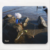 Tapis De Souris Pêche Fubby sur une pierre. (Devant)