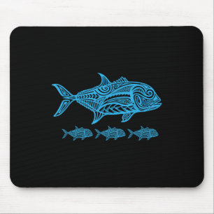 Tapis De Souris Pêche Ulua Hawaïen autochtone - Tribal Hawaïen