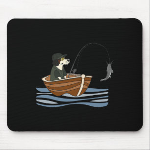 Tapis De Souris Pêcheur de chiots drôle de passionné d'animaux de